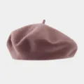 Solid wool beret hat for women autumn winter stylish minimalist vintage painter hat detail. - Recommended Head Circumference 56-59 cm (Elastic, Non-adjustable) / Dusty Pink