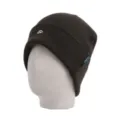 Winter knit beanie hat with mountain embroidery and side label, warm slouchy cap for outdoor. - One Size / Mountain Logo / Coffee