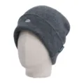 Winter warm knitted slouchy beanie hat for women outdoor hiking thick grey woolen cap - One Size / Mountain Logo / Gray