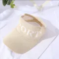 Summer knitted empty top sun visor breathable mesh casual sports baseball cap for women khaki - One Size / Beige