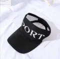 Visera de sol tejida negra con malla transpirable para mujer proteccion solar de verano deportiva. - Talla única / Negro
