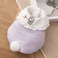 Niedliche Herbst Winter Haustier Weste für Hunde, lila gerippter Stoff mit Kaninchen Stickerei. - XS / Sirene Violett