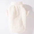 Warme huisdier hondentrui wintervest geribbde gebreide kleding voor honden, beige SKU. - XS / Tops / Wit Onderhemd