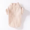 Beige huisdier hond gebreide trui colletje warme winter puppy kleding basic trui top - XS / Tops / Bruin Onderhemd
