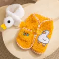 Cute autumn winter pet dog fleece vest with duck scarf, warm sleeveless clothes for pets. - XS / Goose with Scarf - Fleece Shirt