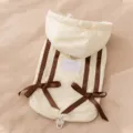 Felpa invernale in pile per animali con fiocchi marroni, cappotto caldo per gatti e cani. - XS / Top / Giallo Locke