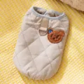 Warme hondenvest winter huisdier gewatteerde kleding schattige berenpatch kleine honden - Koffiebruine beertjesvest