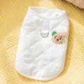 Winter warme huisdieren vest voor kleine honden katten, witte gewatteerde puppy kleding. - Wit berenvest