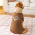 Brauner kapuzen vierbeiniger hundewintermantel für große hunde warme fleece haustierbekleidung - 3XL / Set / Pau Braun