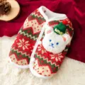 Maglione natalizio per cani e gatti, lavorato a maglia rosso e verde con orsetto 3D. - Orso Rosso
