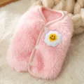 Niedliche rosa Haustier Fleece Weste für kleine Hunde im Winter warme Welpenkleidung mit Blume. - XS / Aoli Rosa