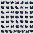 Galaxy cat stickers waterproof cute space kitten decals for journal water bottle crafts - Starry Kitten(TQ50-1173) / 50 Sheets