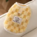 Warme fleece huisdier honden trui voor kleine honden katten winter gezellige gele pluche kleding - Geel schaakbordpatroon (Nieuw model 2025)