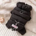 Winter warm black four-legged pet down jacket for small dogs, comfortable winter dog clothes. - XS / Black