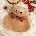 Carina gilet in pile per animali domestici renna di Natale vestiti caldi invernali per cani - Mantella alce marrone