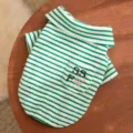 Groen wit gestreepte honden trui, warme fleece huisdieren kleding met zak voor kleine hond. - Groene strepen [nieuwe stijl 2025]