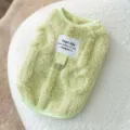 Groene fleece huisdierkleding voor kleine honden, warme puppy vest met ring. - S / Groene fleece kleding (met riembevestiging)