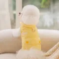 Cute autumn winter pet dog vest warm quilted yellow apparel with D-ring leash attachment - XS (Recommended weight 0.5-1.5kg) / Yellow Quilted