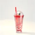 Christmas double-walled straw tumbler with cute reindeer pattern and miniature tree - 650ml / Deer