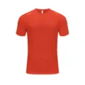 Professional slim fit quick-dry men's athletic t-shirt in bright orange breathable fabric - Hermes Orange