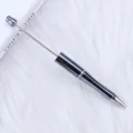 DIY beadable ballpoint pen with gradient blue UV plating on white faux fur background - 99-uv ink blue