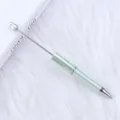 Mint green DIY beadable ballpoint pen with UV plating and metallic silver tip - 100-uv green