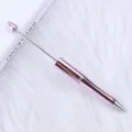 Elegant UV plated DIY beadable ballpoint pen featuring a pink gradient finish for office use - 103-uv lavender