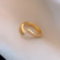 Eleganter 18k vergoldeter offener Zirkon Ring minimalistischer Luxus fur Damen Schmuck - 4# Rund Eleganter Stil
