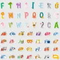 Lot d'autocollants alphabet dessin animé imperméables pour cahiers et décoration murale. - Style Lettre (TQ50-0198)