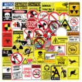 Wasserdichte Warnung Graffiti Aufkleber 50Stk Pack für Laptop Koffer DIY Dekoration. - 50 Blatt/Packung