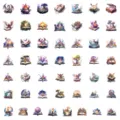 50 pcs autocollants livre fantastique aquarelle château magique ordinateur étanche journal - TQ50-1067