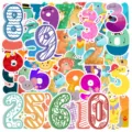 Mignons autocollants de chiffres de dessin anime impermeables pour decoration de carnet - Style Numéro 48 Pcs (TQ50-0199)