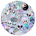 Holografische wasserdichte Aufkleber Pack für Laptop Skateboard Auto Handy Vinyl Sticker. - TQ50-0161