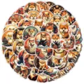 Πακέτο 50 αυτοκόλλητων βinyλίου Shiba Inu για κινητό τηλέφωνο και υπολογιστή 50τμχ - TQ50-0550