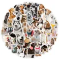 50pcs χαριτωμένα αυτοκόλλητα σκύλων αδιάβλητα βινυλίου για μπουκάλι νερού κινητό DIY - TQ50-1034
