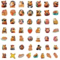 Cute capybara stickers waterproof vinyl decals pack for luggage water bottle laptop 50pcs - Funny Capybara Style (TQ50-0545)