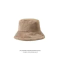 Cappello da pescatore in peluche spessa da donna in elegante colore marrone kaki - Taglia unica / Kaki