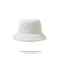 Cappello da pescatore in peluche bianco da donna con morbida pelliccia ecologica. - Taglia unica / Bianco