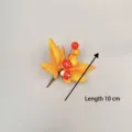 Detailansicht künstlicher Herbstzweig mit Ahornblatt und Pilzen, 10 cm Längenangabe Spezifikation - Orange Gelb Ahornblatt Pilz Beere Stil (T-007) / Einzelpackung