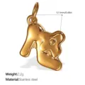 Colgante de acero inoxidable chapado en oro de 18K con medidas y detalles de material - Estilo Forma Estilizada (PJ504G)
