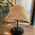 Handgeweven strooien zonnehoed voor dames ideaal voor zomervakanties aan het strand - Eenvoudige Vissershoed Stijl / Khaki