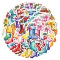 Waterproof Christmas stocking stickers set, cute holiday decorative decals for water bottle cup. - Christmas Sock