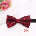 Pajarita formal hombre negocios rojo negro patron floral geometrico traje boda - Rojo y Negro
