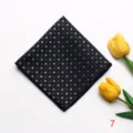 Black jacquard pocket square with floral pattern, elegant formal suit handkerchief for men. - Style 7