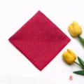 Red jacquard pocket square with floral pattern detailed close up view for formal men suits. - Style 8