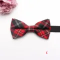 Detailed view of a classic red and black plaid bow tie with a black strap, ideal for shirts. - Poly-Cotton Bow Ties-c