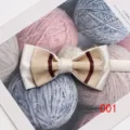 Elegante pajarita de doble capa de seda poliéster con rayas para el traje de boda. - 001