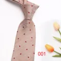 Detalle de corbata de negocios de lunares jacquard para hombre, corbata de seda elegante. - 001