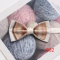 Pajarita de seda para hombre boda novio esmoquin de doble capa diseño a rayas elegante corbata - Color 002