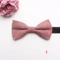 Classic red plaid bow tie with black strap for men women casual shirt dress matching. - Poly-Cotton Bow Ties-f